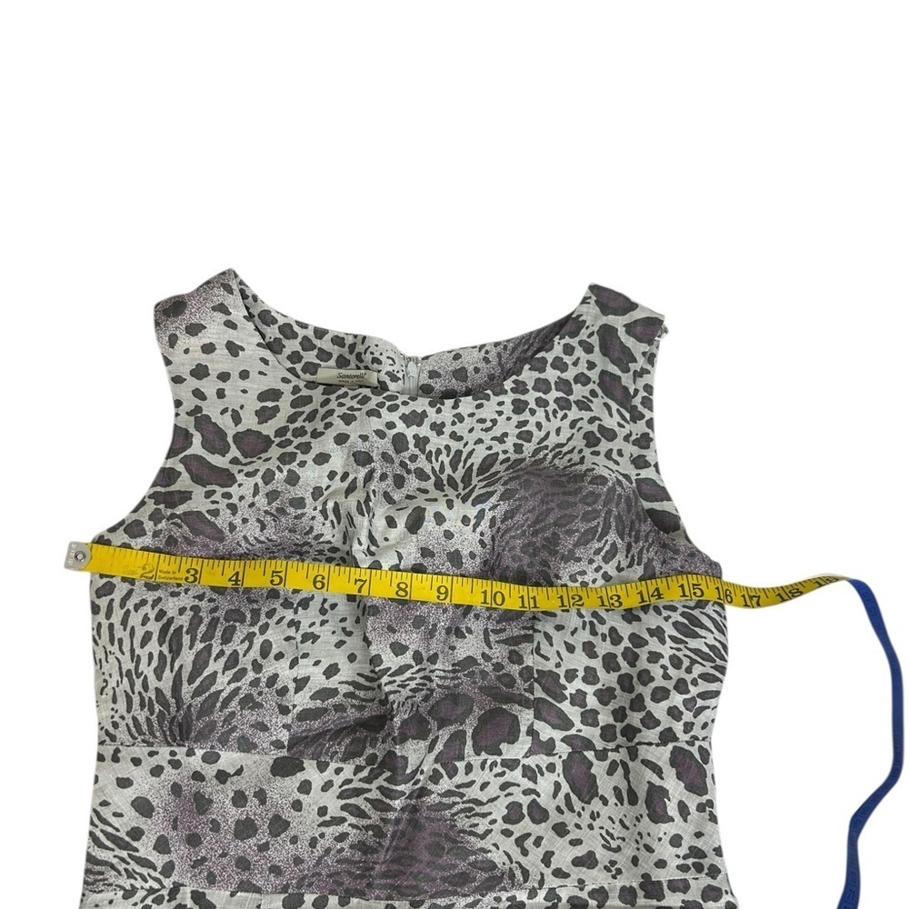 Santorelli Linen Blend Animal Print Sheath Pencil Dress Vacation Size 6 - Picture 11 of 12
